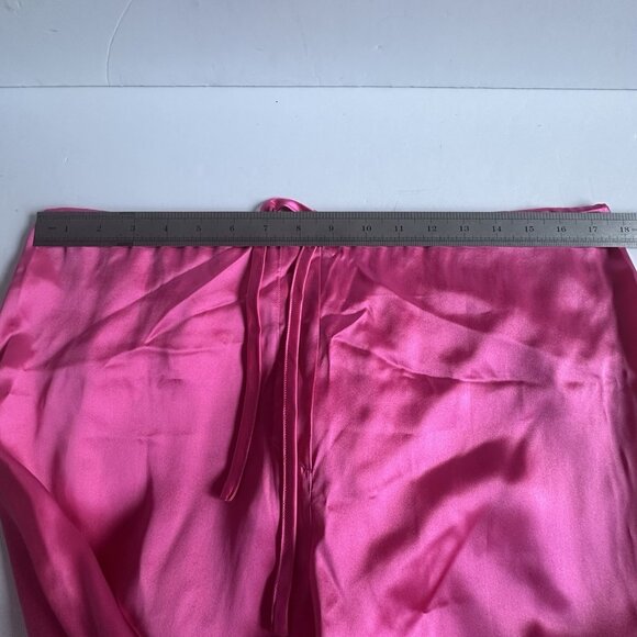 NWT Crabtree & Evelyn Sleepwear Set S Hot Pink 100% Silk Old Money Coquette Vtg - Picture 9 of 12